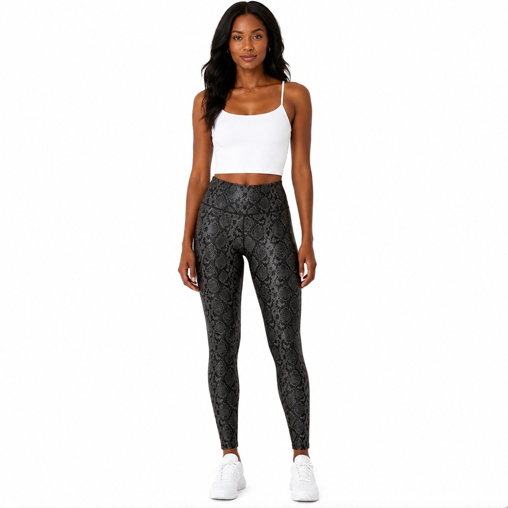 NEW Commando Faux Leather Animal Legging Perfect Control Gray Snake SMALL